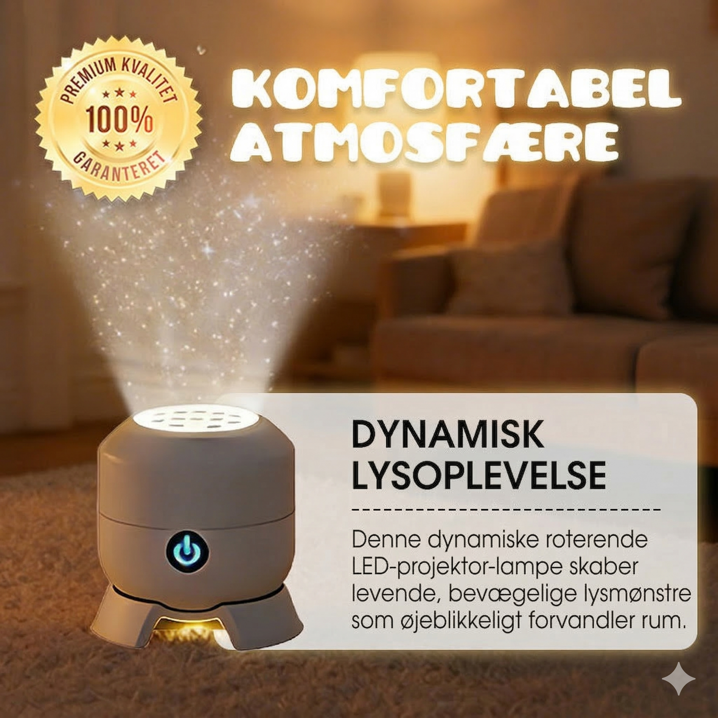 Dynamisk roterende LED-projektorlampe