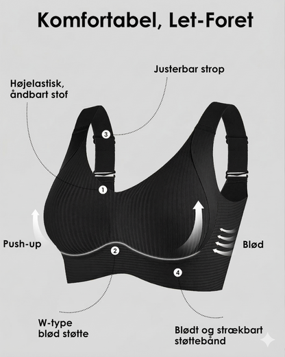 Superstödjande BH Push-up-BH utan bygel Inga hängande bröst längre