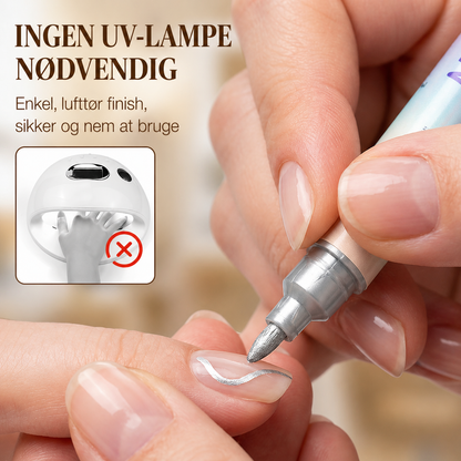 2-i-1 Dual-Tip Neglepenne: Hurtigtørrende Neglekunst Uden UV