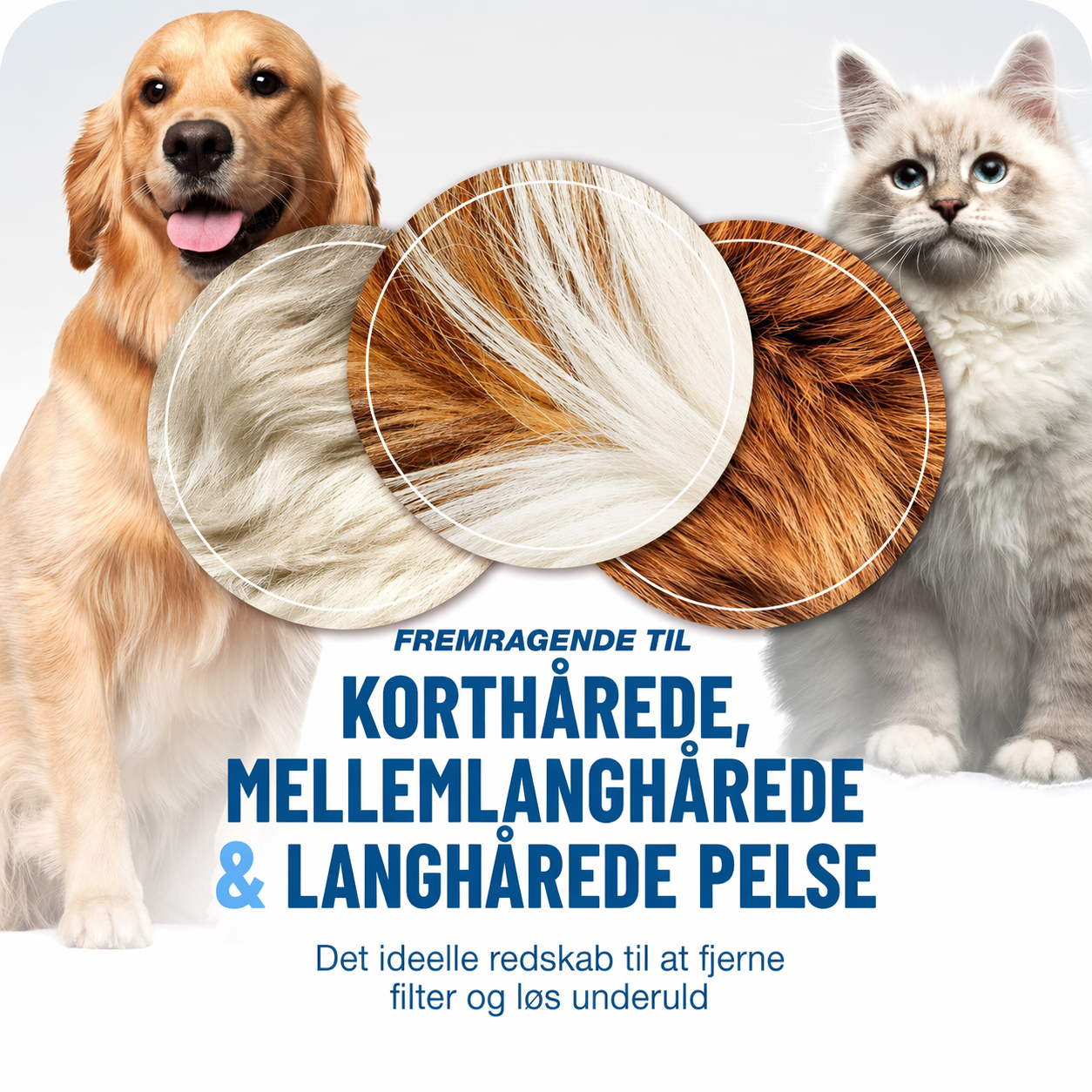 Professionel 2-i-1 Underuldstrigle – Dobbeltsidet Pelsbørste til Hund & Kat
