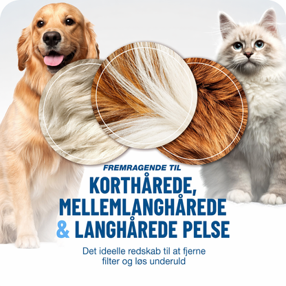 Professionel 2-i-1 Underuldstrigle – Dobbeltsidet Pelsbørste til Hund & Kat