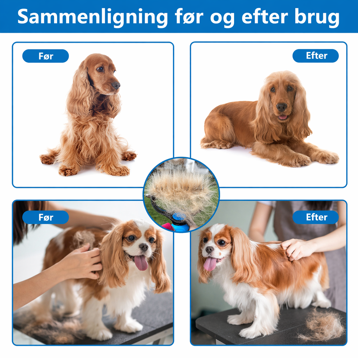 Professionel 2-i-1 Underuldstrigle – Dobbeltsidet Pelsbørste til Hund & Kat