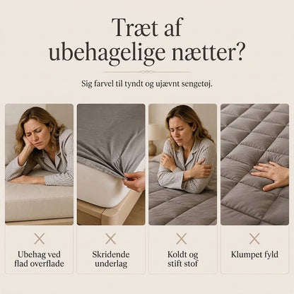 Blød, quiltet topmadras med sky-lignende komfort, 3D-quiltning og åndbart design til helårskomfort