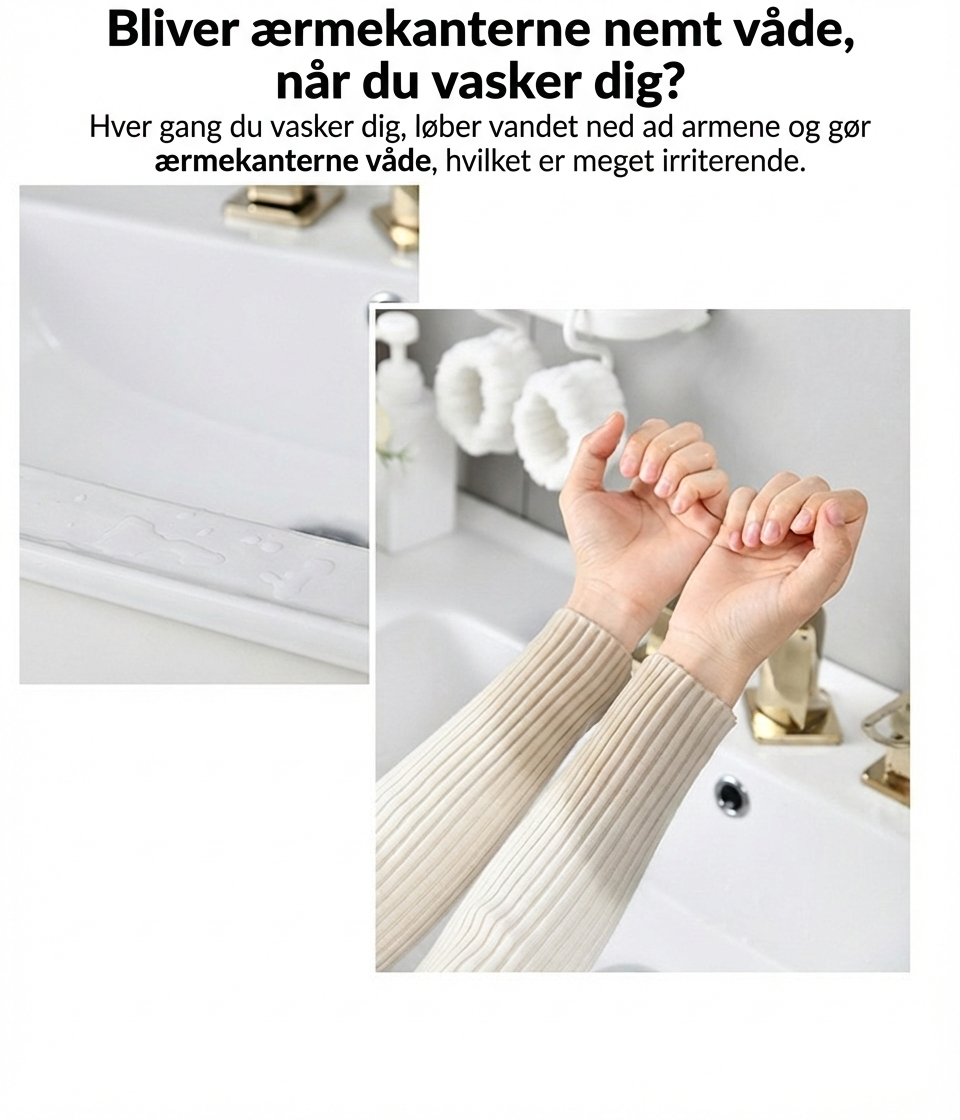 Anti-Dryp Vaskearmbånd – Undgå Våde Ærmer under Ansigtsvask (2 Stk.)