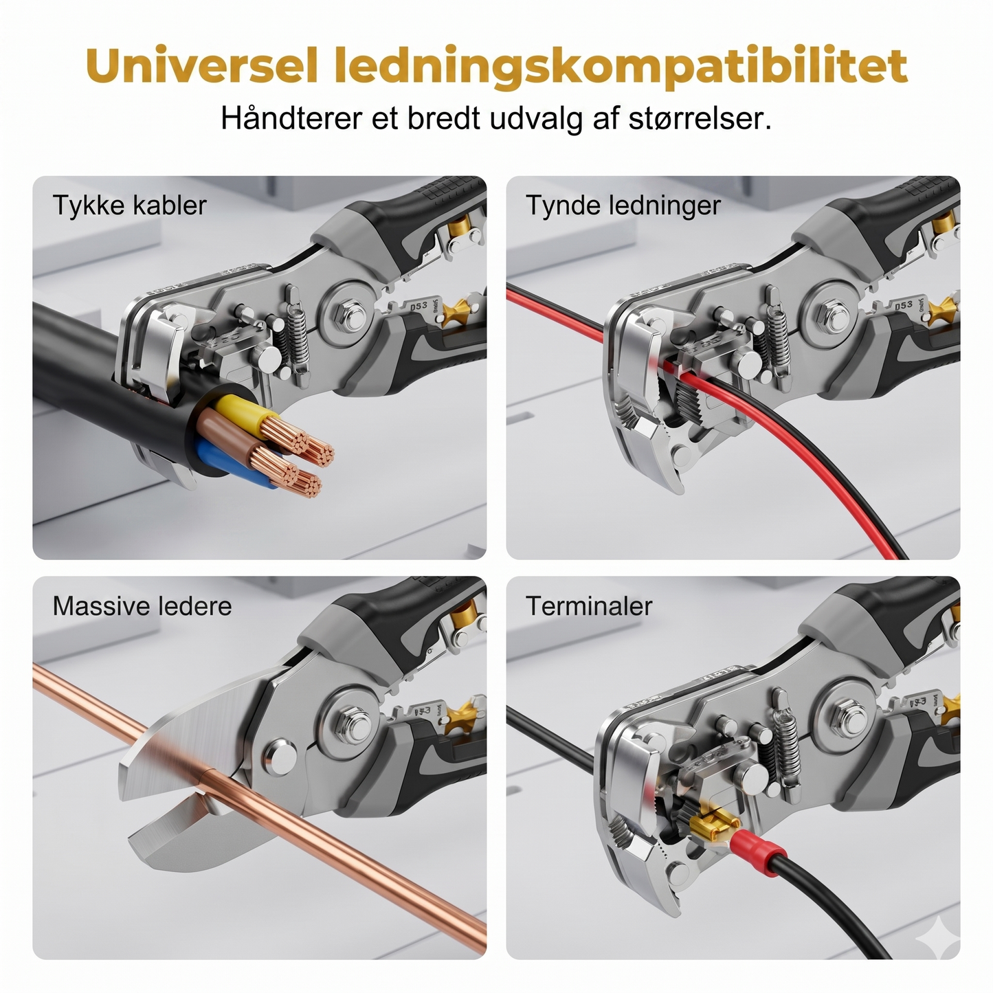 2-i-1 Automatisk Selvjusterende Afisolertang og Krympetang
