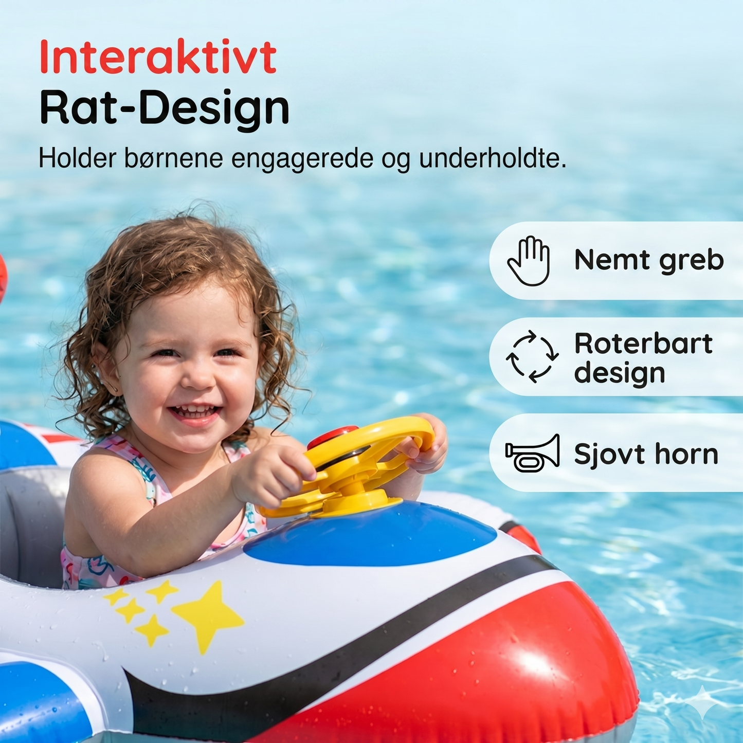 Oppustelig Badeflyver med Interaktivt Rat