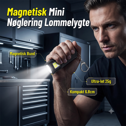 Mini nøgleringslygte med magnetisk base til praktisk hverdagsbrug