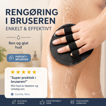 Vaskbar Grov-tekstureret Gummi Eksfolieringshandske med Vandrette Striber
