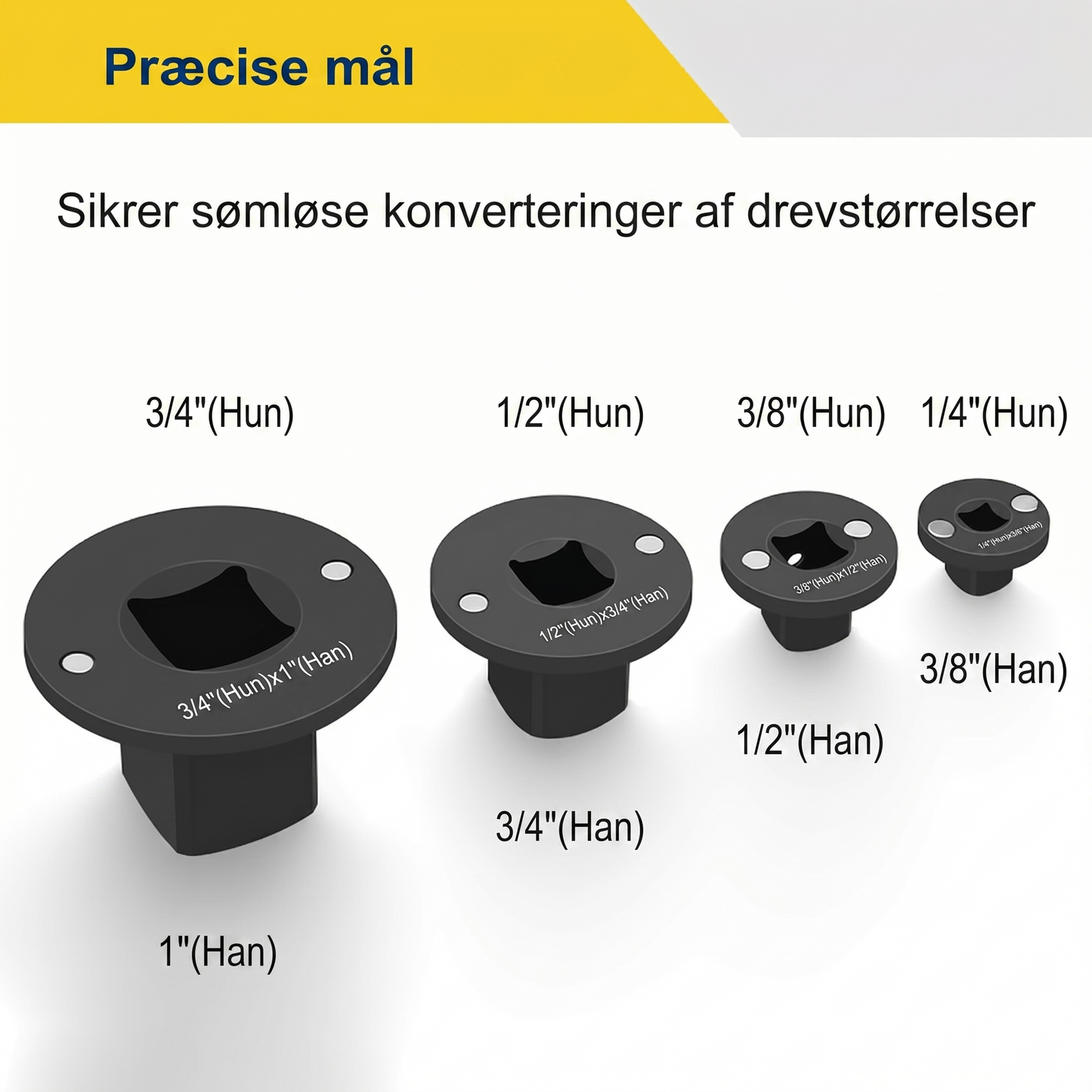 Lavprofil Slagtop Adaptersæt i 4 Dele