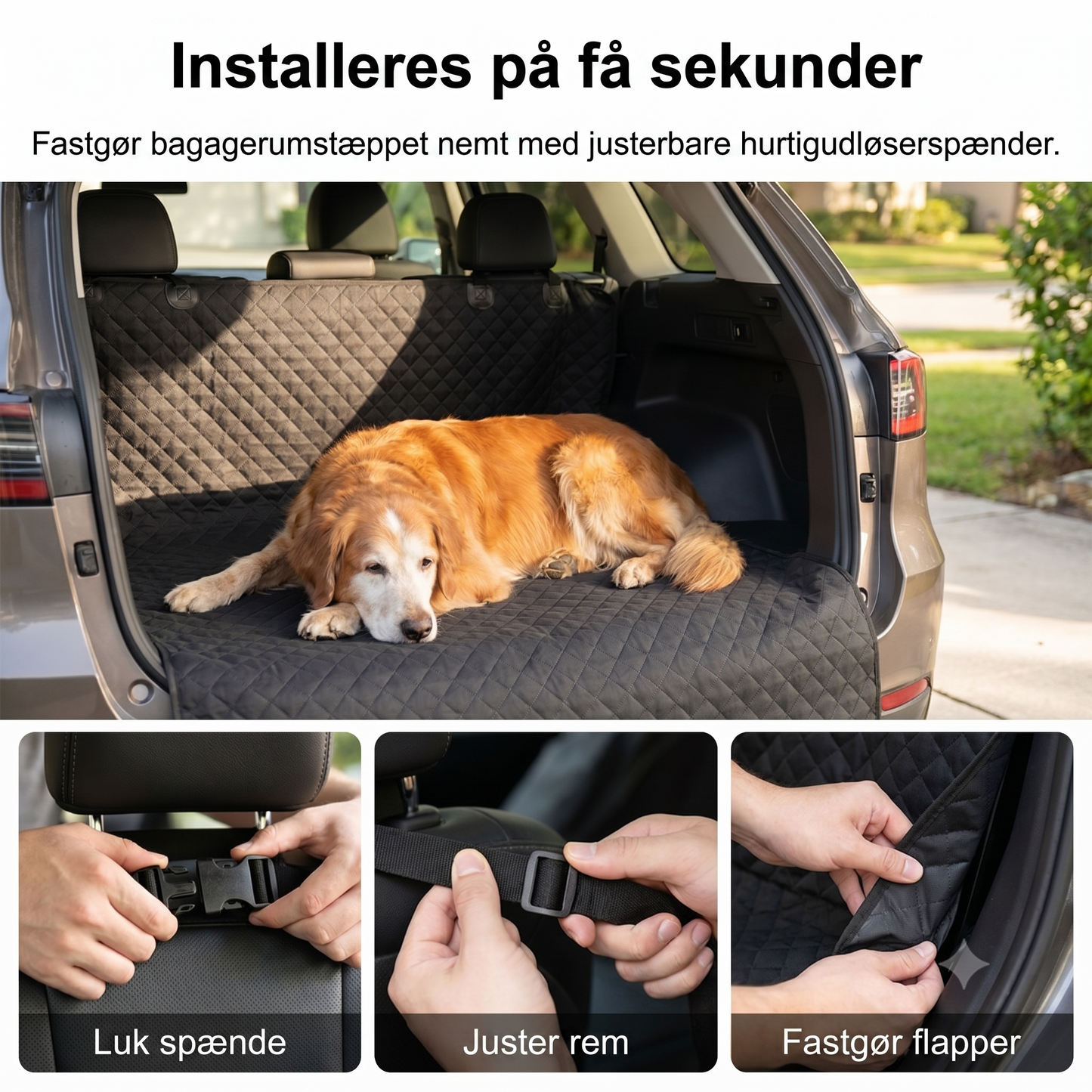 Slidstærkt Hundetæppe til Bagagerum – Ridsefast med sidebeskyttelse