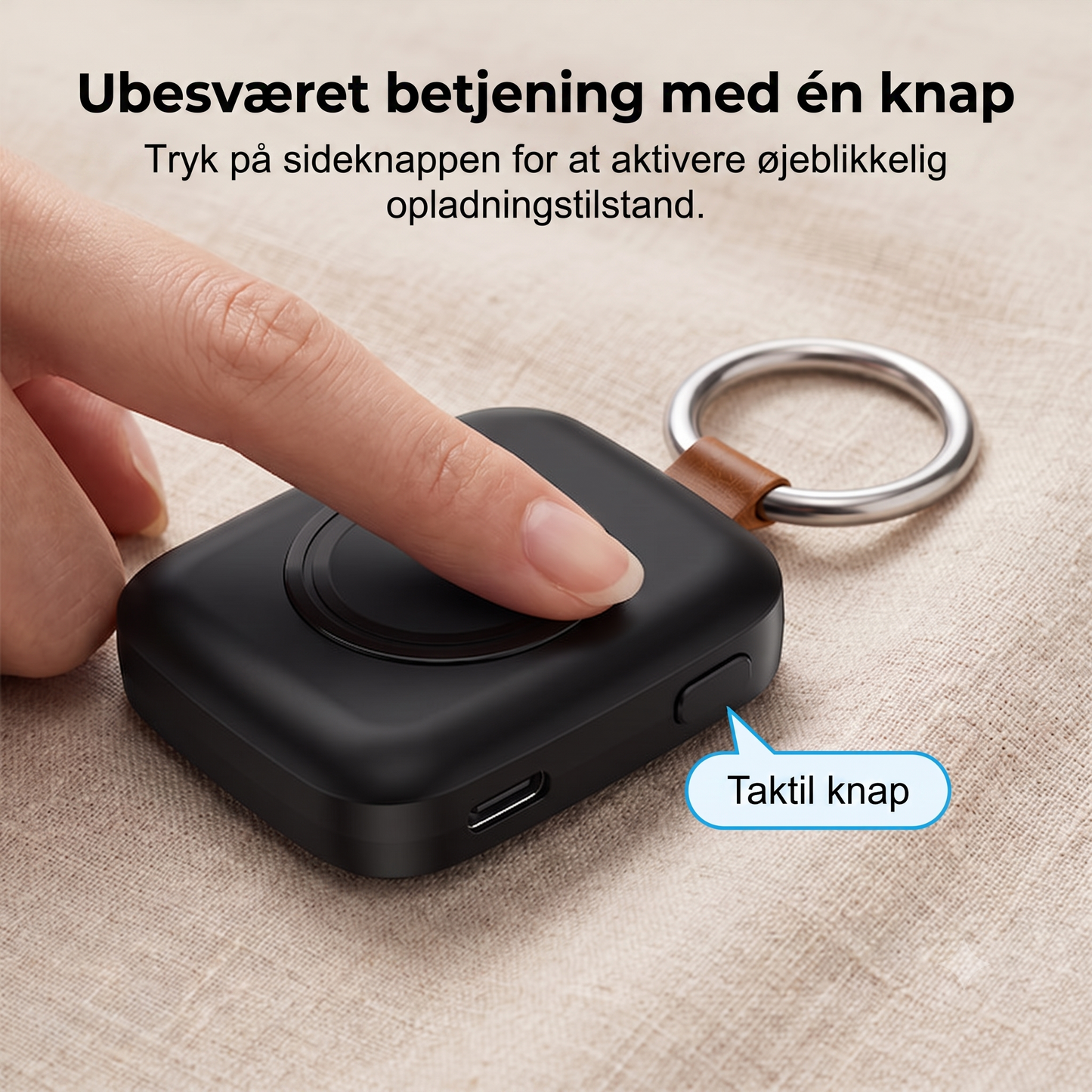 Stilfuld trådløs oplader til smartwatch – Bærbar powerbank