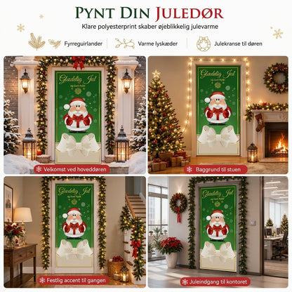 Magisk juledekoration til hoveddøren med glade julemotiver og lynhurtig montering