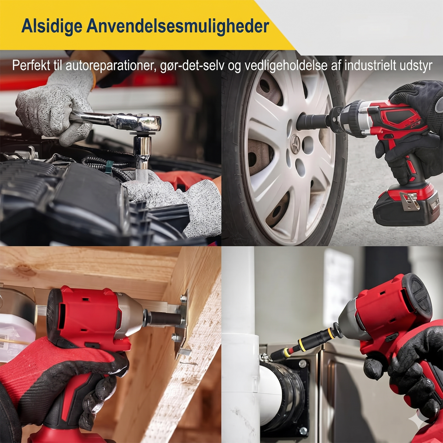 Lavprofil Slagtop Adaptersæt i 4 Dele