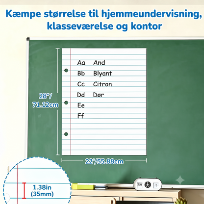 Magnetisk linjeret whiteboard til køleskabet, der kan aftørres helt uden spor