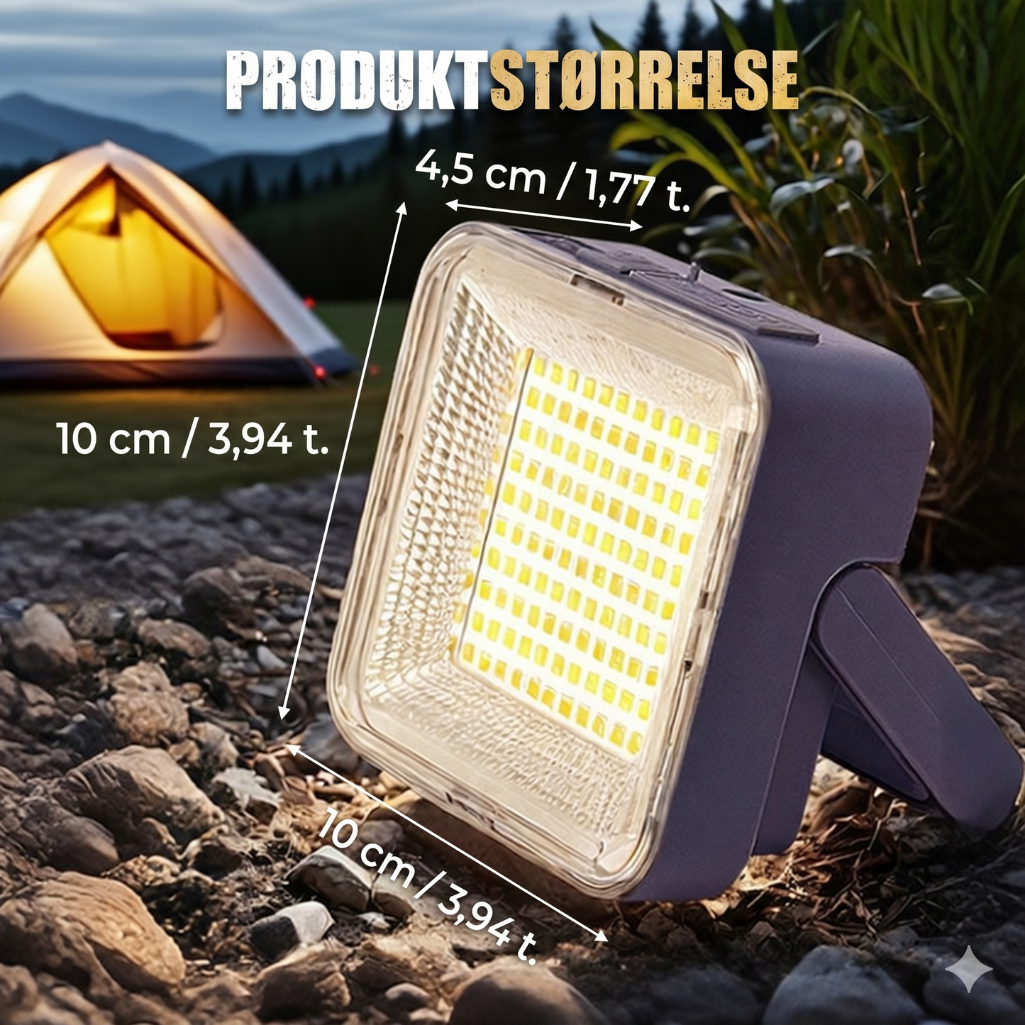 Solcelle Campinglampe med Powerbank (50W)