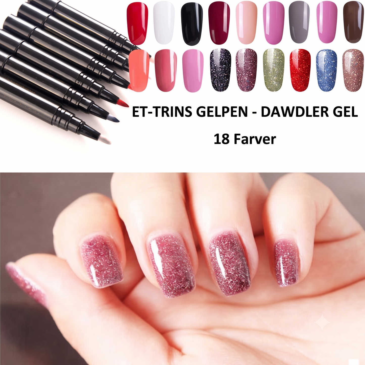 3-i-1 Vandbaseret Harpiks LED/UV Gel Neglepen uden Base- og Topcoat