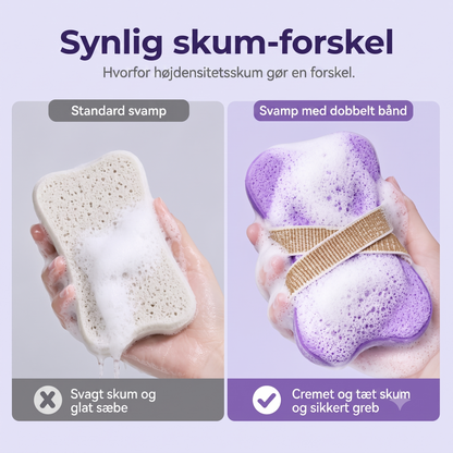 Ekstra blød badesvamp med indbygget sæbelomme