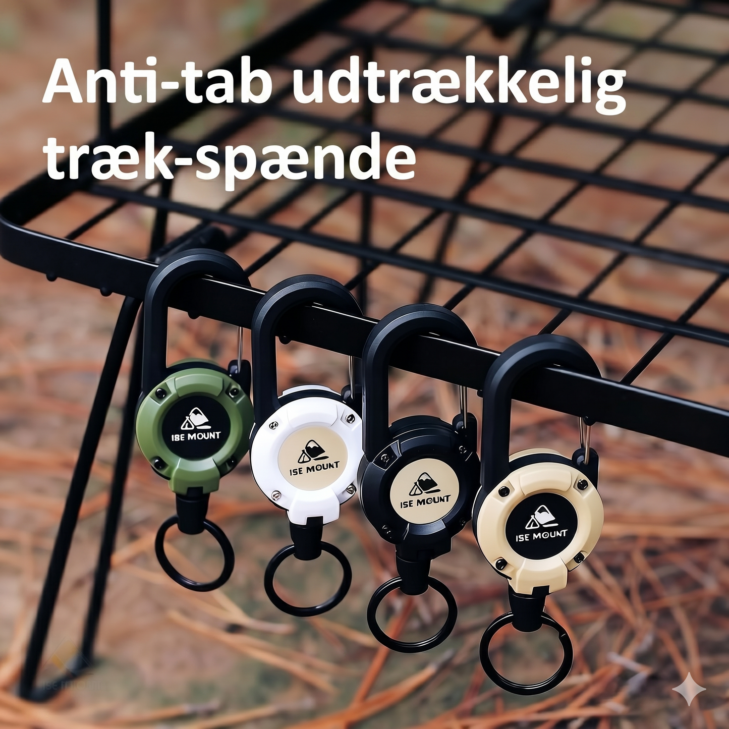 Taktisk Nøglering med Udtrækkeligt Stålkabel og Karabinhage