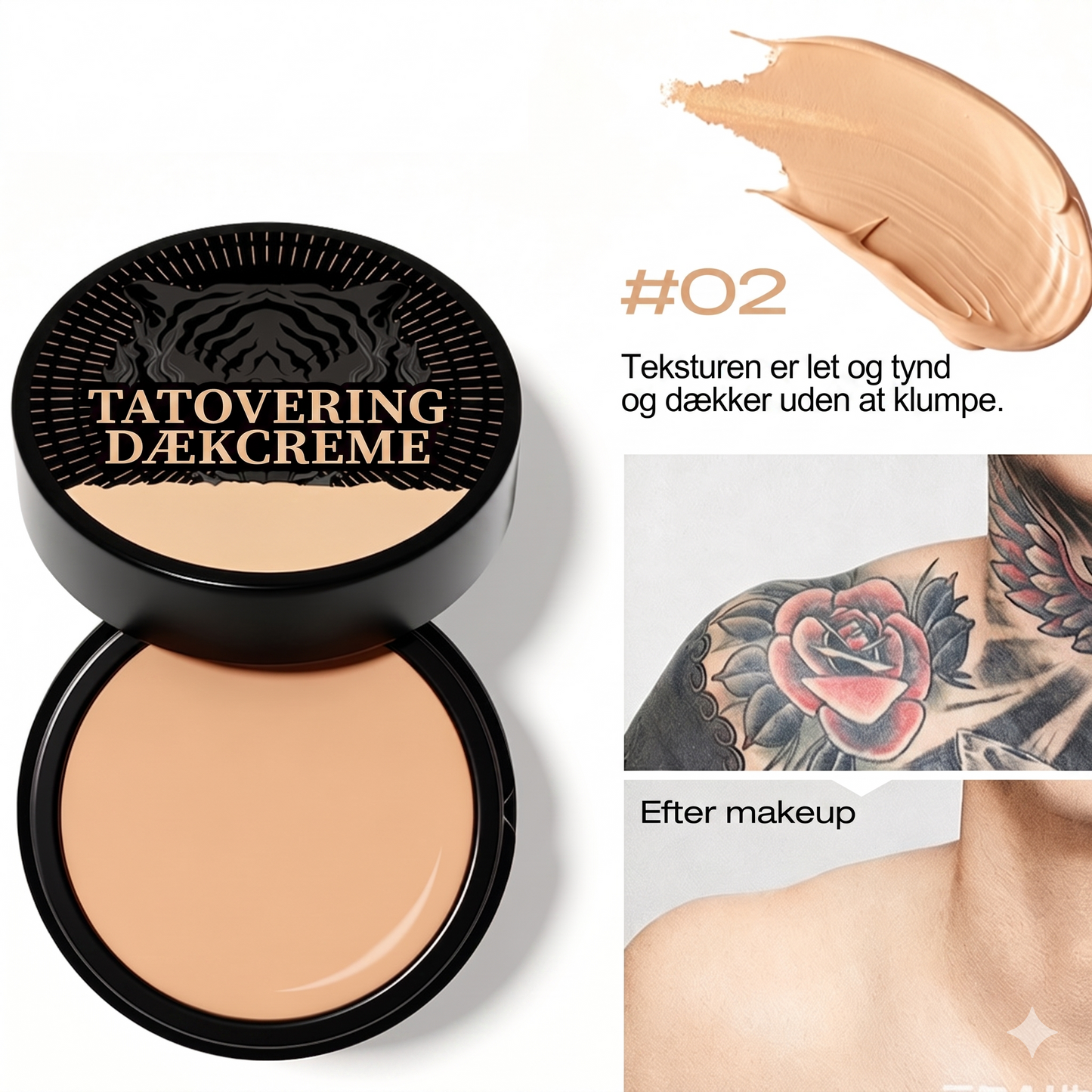 Vandtæt og Smudsafvisende Fulddækkende Ar Concealer
