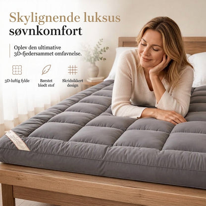 Blød, quiltet topmadras med sky-lignende komfort, 3D-quiltning og åndbart design til helårskomfort