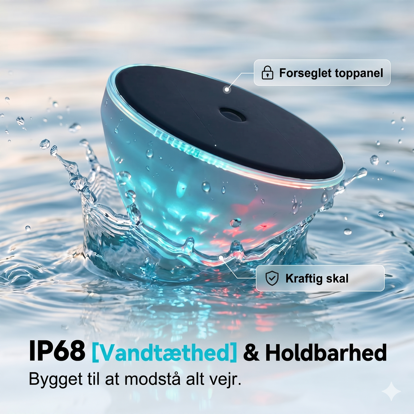 Solcelledrevet Flydende Poollampe med Fiskeprojektion