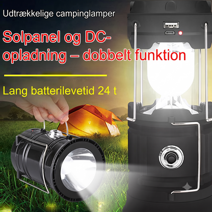 Solcelledrevet 2-i-1 Camping- og Skrivebordslampe