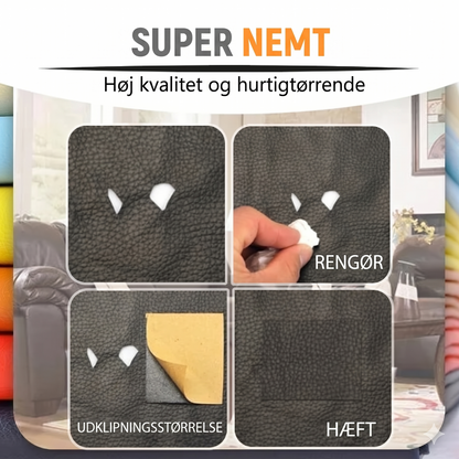 Selvklæbende Læder-reparationssæt – Hurtig Lapning af Sofa, Bilsæder & Tasker