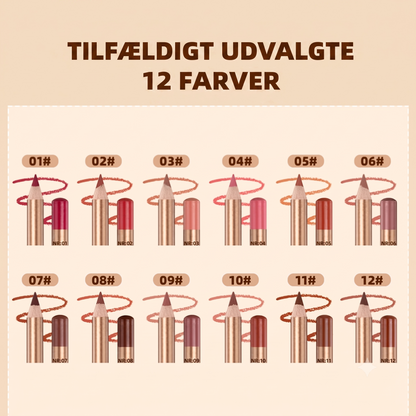 Lipliner-sæt med 12 farver og tværefri formel