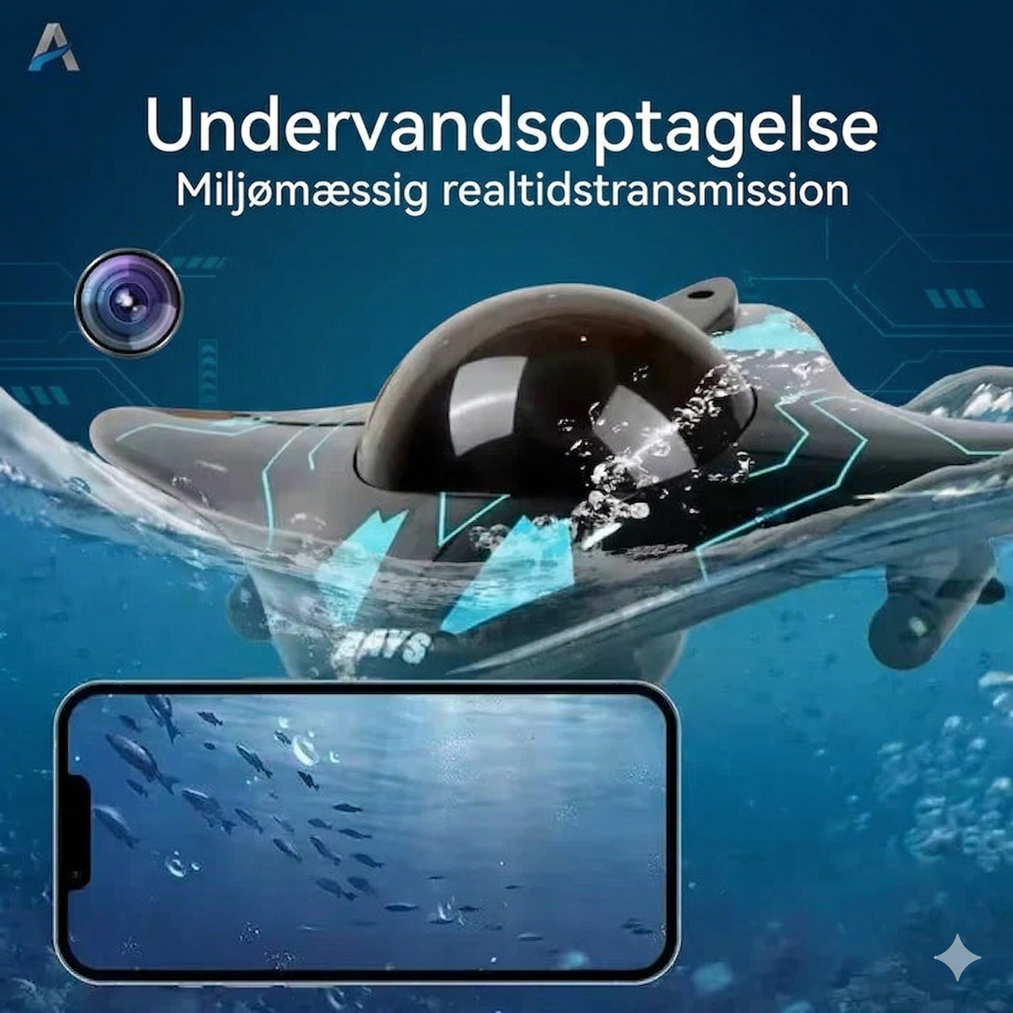 Smart Undervands-kikkert Drone med 4K Kamera