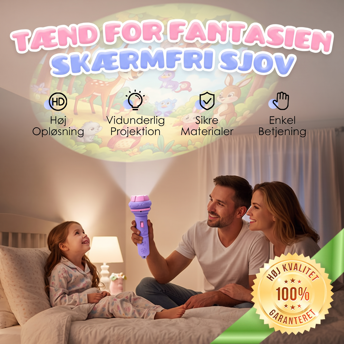 Interaktiv børneprojektor med tidlig læring og fantastiske lyseffekter