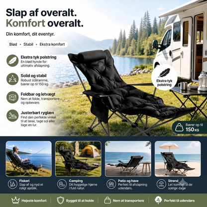 Komfortabel Justerbar Klapstol til Camping og Have