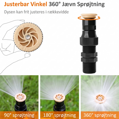360-Graders Vinkeljusterbar Havesprinkler med Jordspyd og Tandemtilslutning