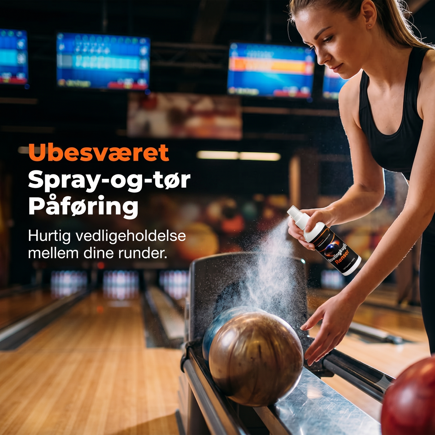 Professionel Olieopløsende Bærbar Bowlingkugle Rensespray med Absorberende Klud
