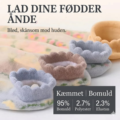 Åndbare Blondeankelstrømper med Bomuldssål