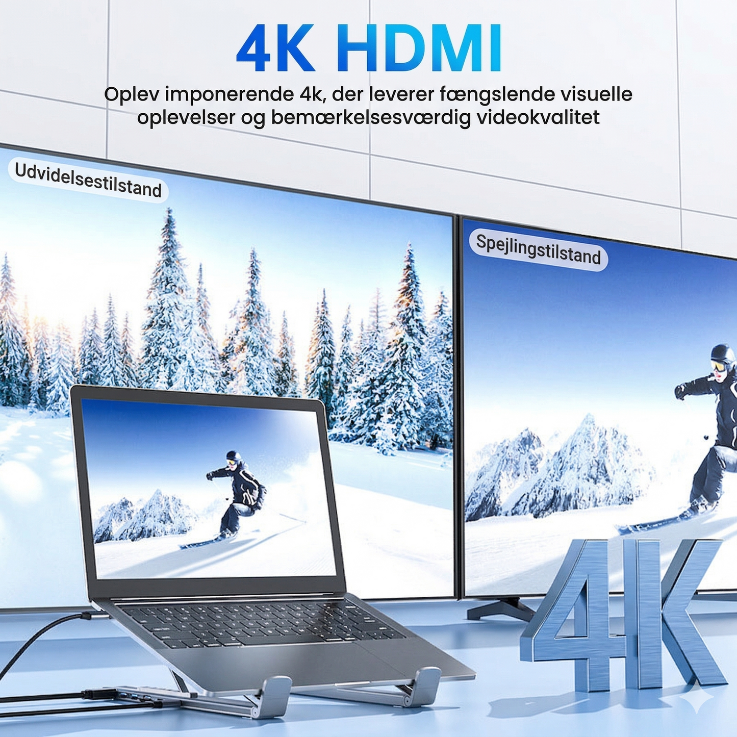 Pro Docking-stander til Laptop – 8-i-1 Hub med 4K HDMI & SD-læser