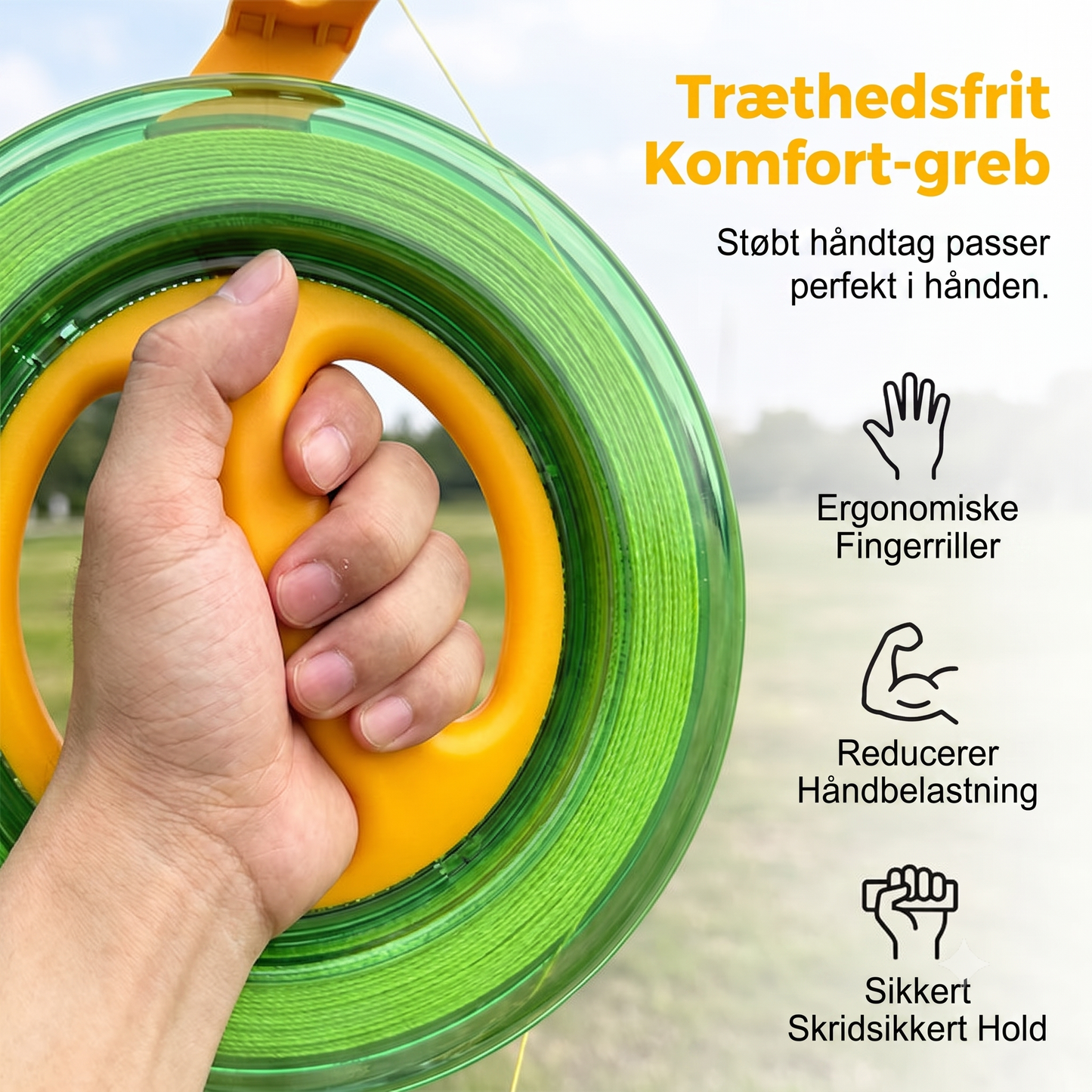 Slagfast Gennemsigtigt Hånddrevet Havfiskehjul med Anti-tilbageløbslås