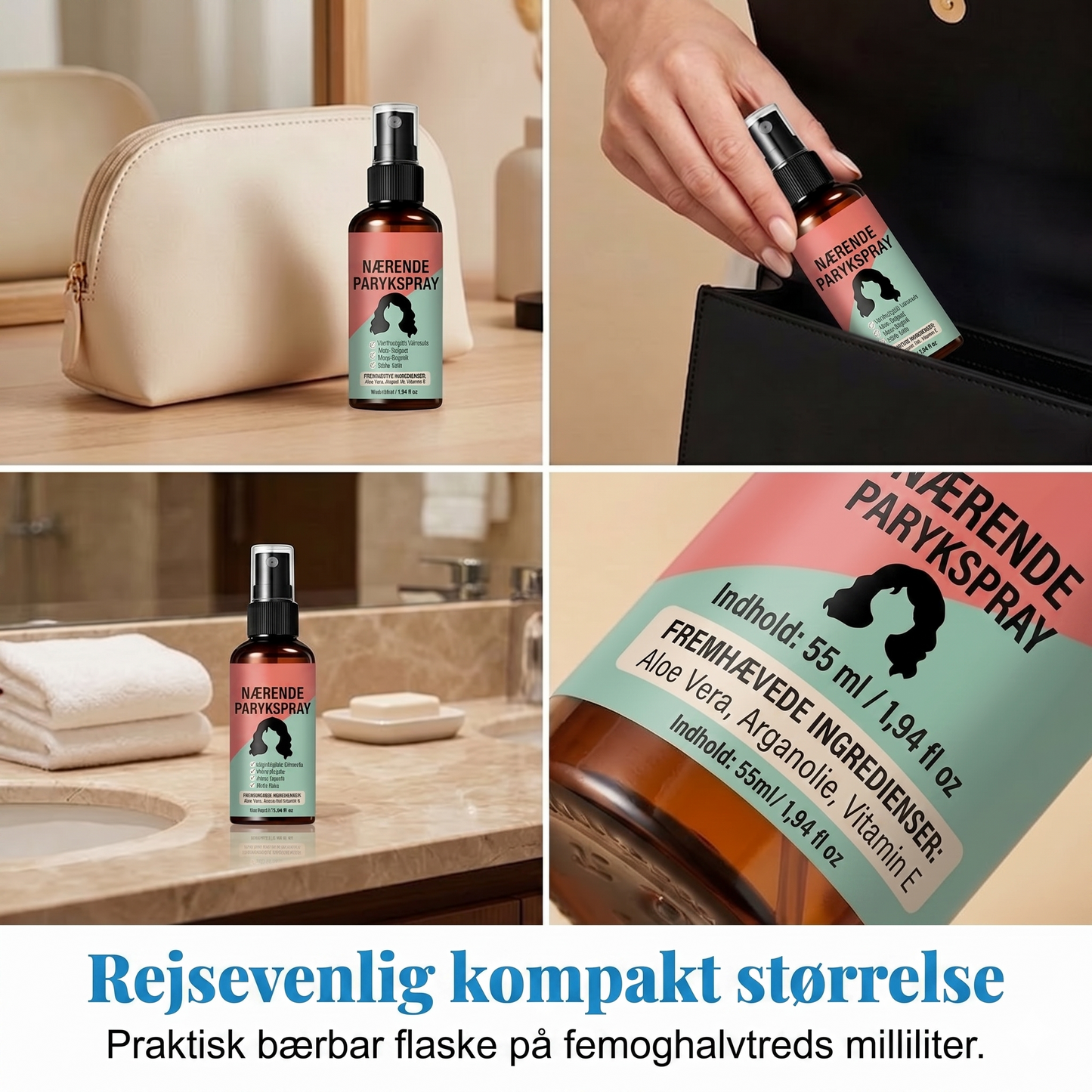 Let nærende leave-in spray til parykker