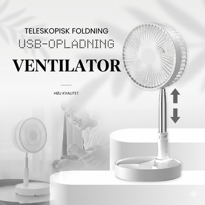 Sammenklappelig og Genopladelig Teleskopventilator