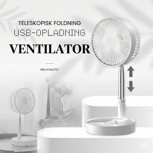 Sammenklappelig og Genopladelig Teleskopventilator