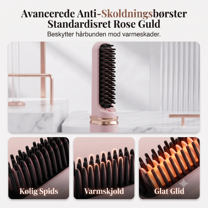 Genopladelig Trådløs Skoldningsfri Glattebørste med Digitalt Display