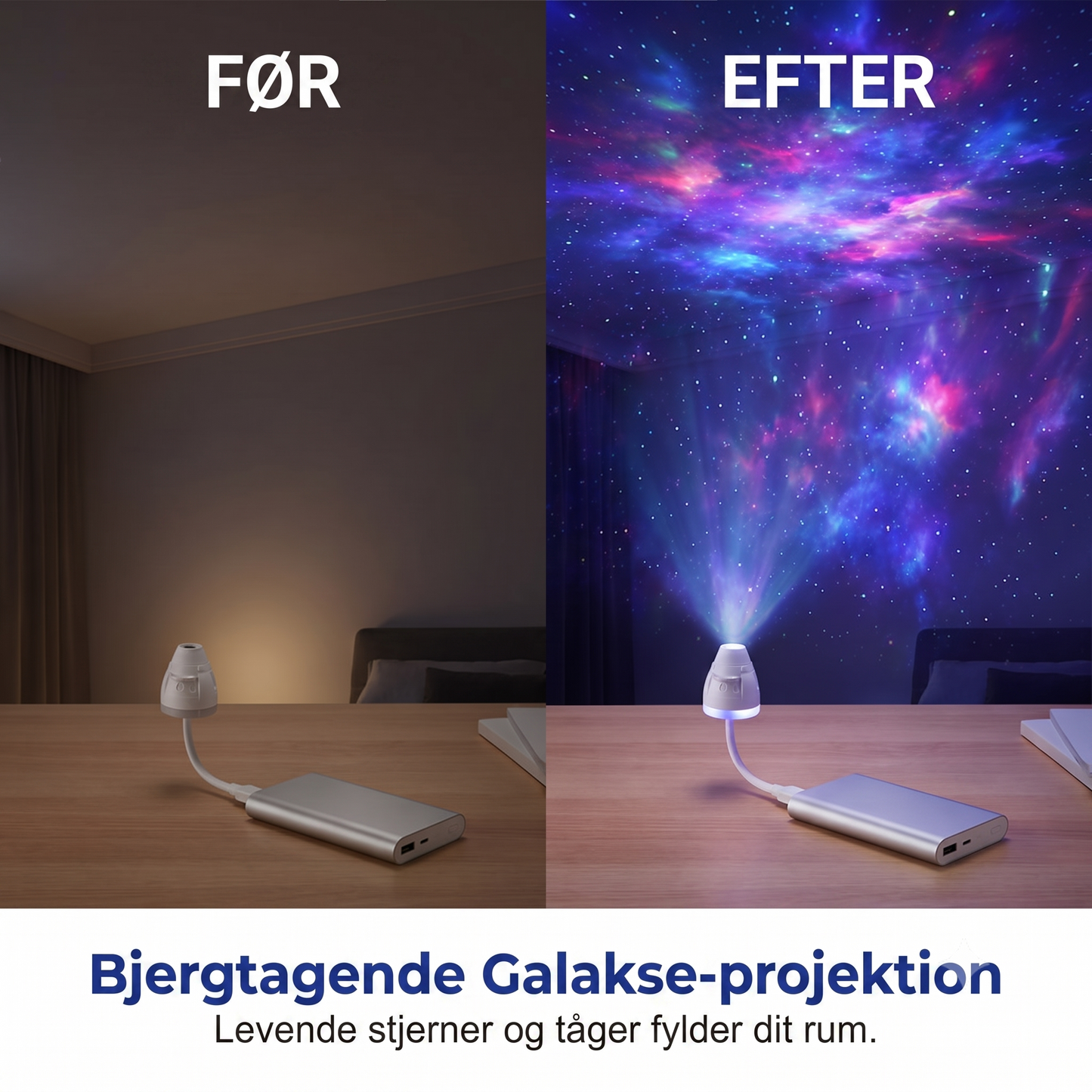 Planetarisk HD-projektor med justerbar brændvidde til magisk kosmiske stemning