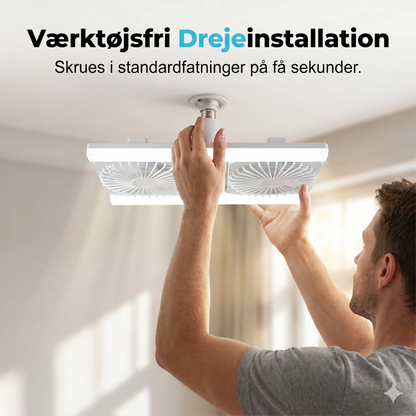 Loftventilator med LED-lys (60W) – Til standard fatning