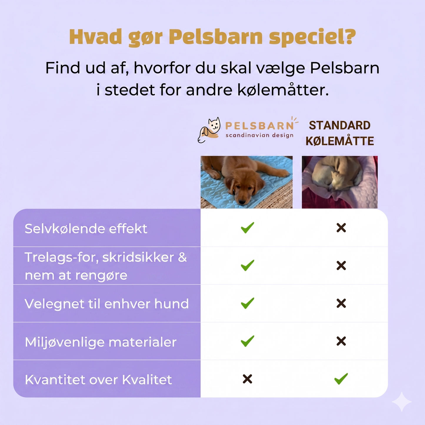 Naturlig og Sikker Kølemåtte til Kæledyr