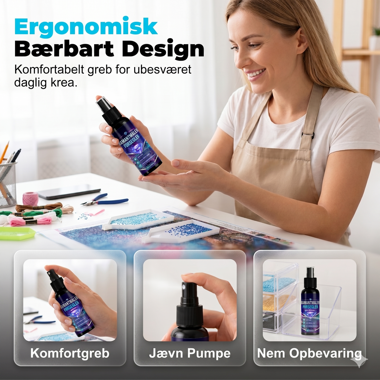 Krystalklar Forsegler til Diamond Painting med Skinnende Finish