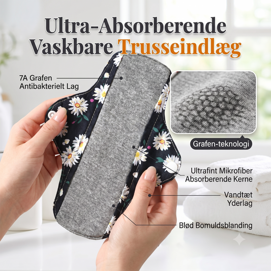 Vaskbart Genanvendeligt Grafen Menstruationsbind med Trykknapvinger