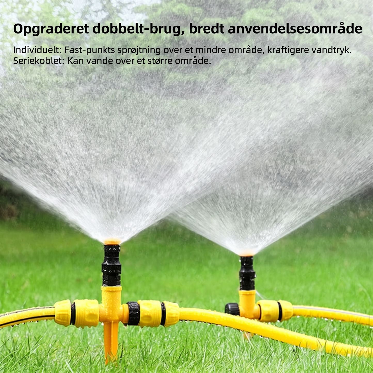 360-Graders Vinkeljusterbar Havesprinkler med Jordspyd og Tandemtilslutning
