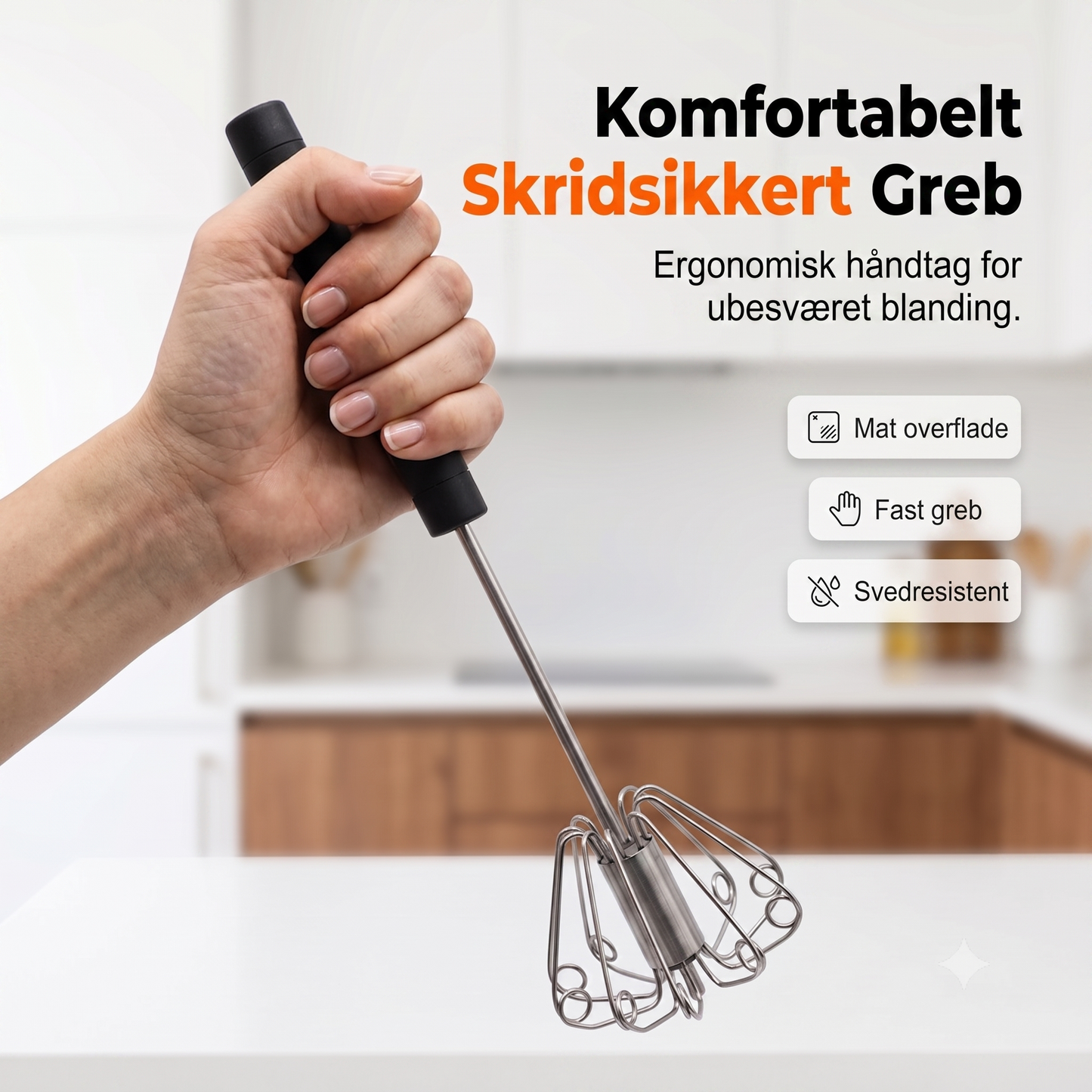 Tryk-aktiveret Strømløs Rustafvisende Rustfrit Stål Piskeris