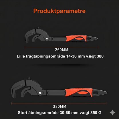 Multifunktionel Skruenøgle med Selvlåsende Funktion