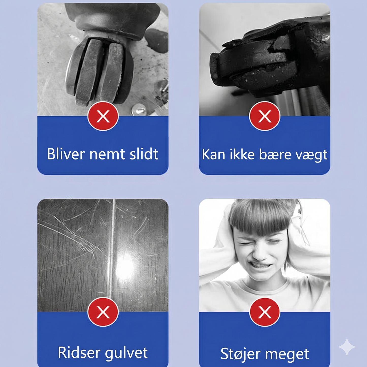 Lydløst og Glidende Møbelhjul med Fleksibel Montering