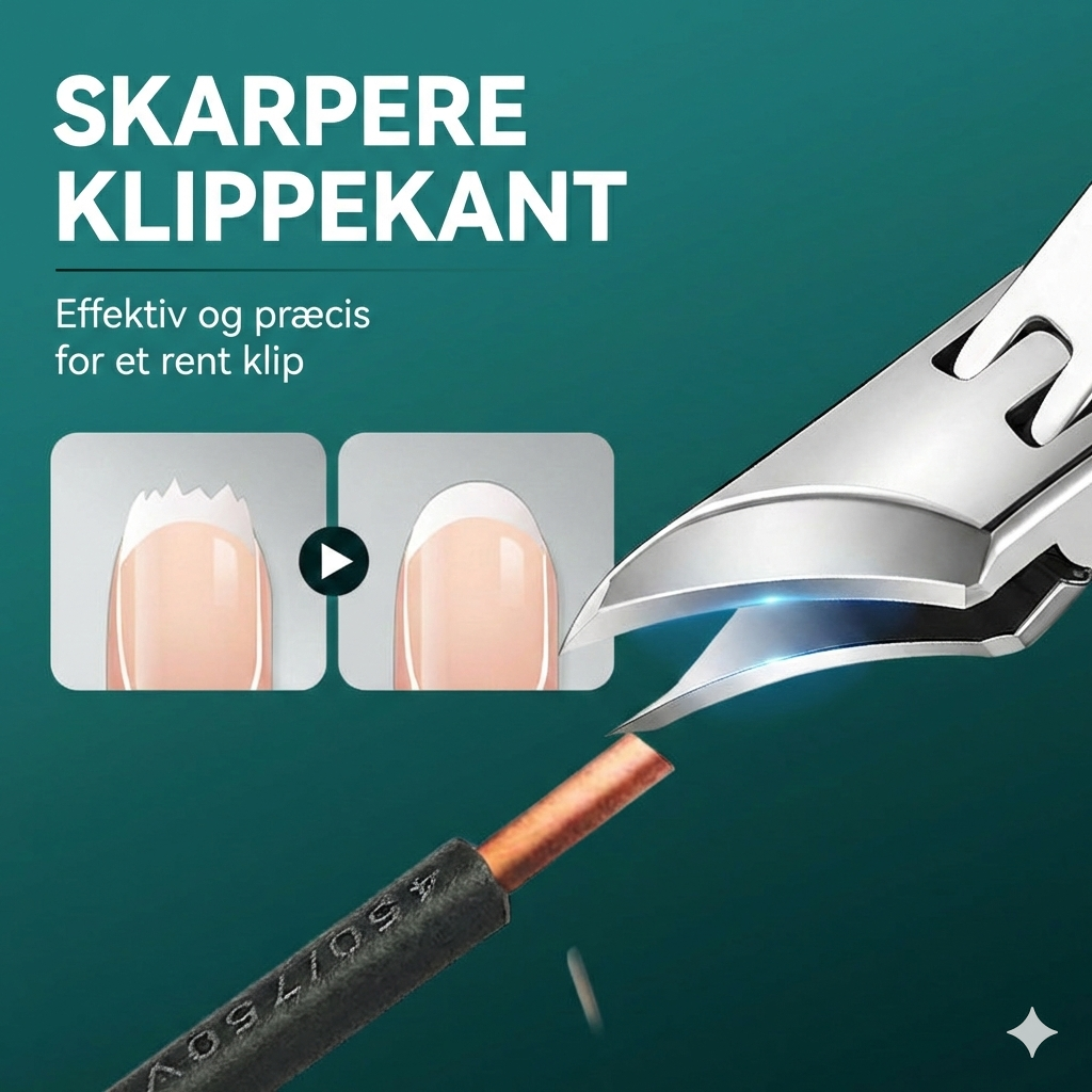 Vinklet Negleklipper med Stor Åbning